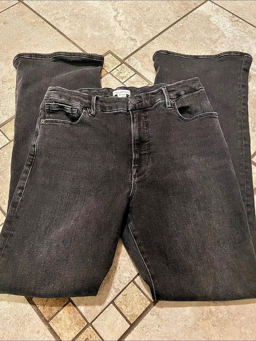 Good American Good Legs Black Skinny Jeans Waist 10/30
